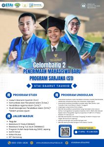 Penerimaan Mahasiswa Baru Gelombang 2 STAI DAARUT TAUHIID Tahun Akademik 2026-2027